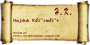 Hajduk Kázmér névjegykártya